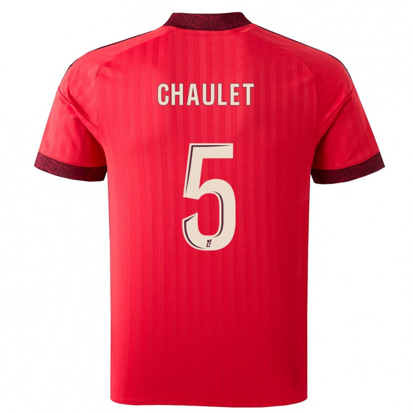 Danxen Bambino Maglia Sawann Chaulet #5 Borgogna Rosso Bianco Kit Gara Away 2026/27 Maglietta