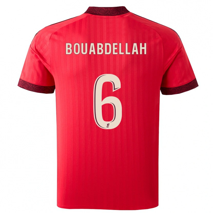 Danxen Bambino Maglia Jalis Bouabdellah #6 Borgogna Rosso Bianco Kit Gara Away 2026/27 Maglietta