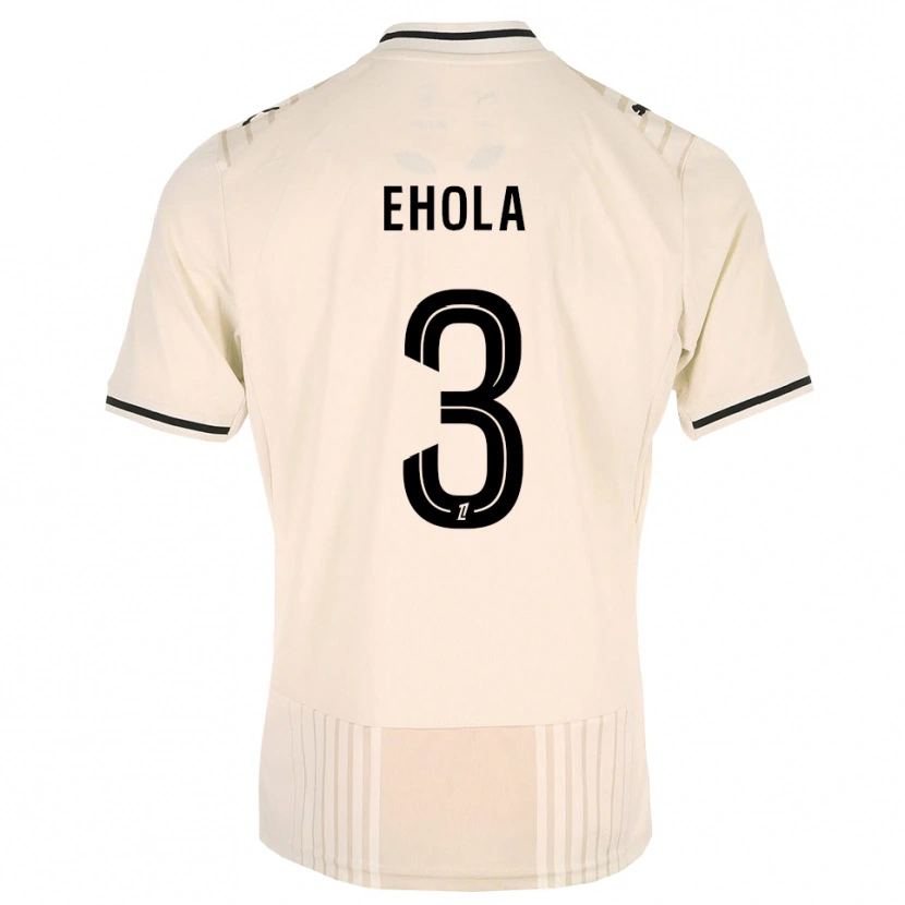 Danxen Bambino Maglia Ange Ehola #3 Oldlace Nero Bianco Antico Kit Gara Away 2026/27 Maglietta