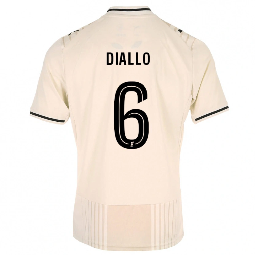 Danxen Bambino Maglia Amadou Diallo #6 Oldlace Nero Bianco Antico Kit Gara Away 2026/27 Maglietta
