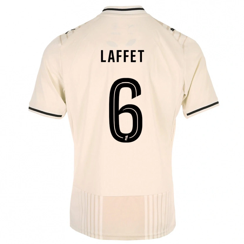 Danxen Bambino Maglia Yves Laffet #6 Oldlace Nero Bianco Antico Kit Gara Away 2026/27 Maglietta