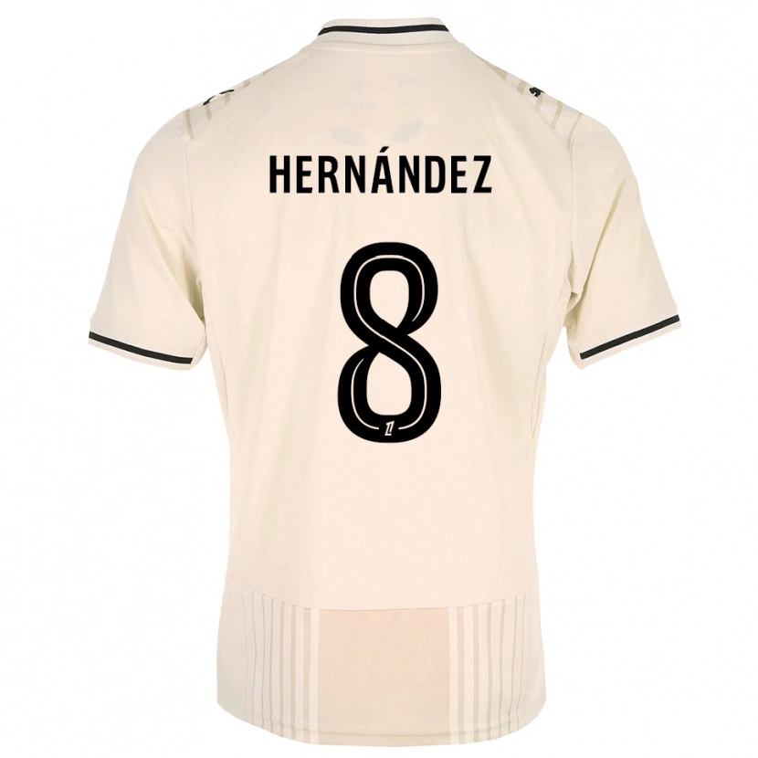 Danxen Bambino Maglia Pablo Hernandez #8 Oldlace Nero Bianco Antico Kit Gara Away 2026/27 Maglietta