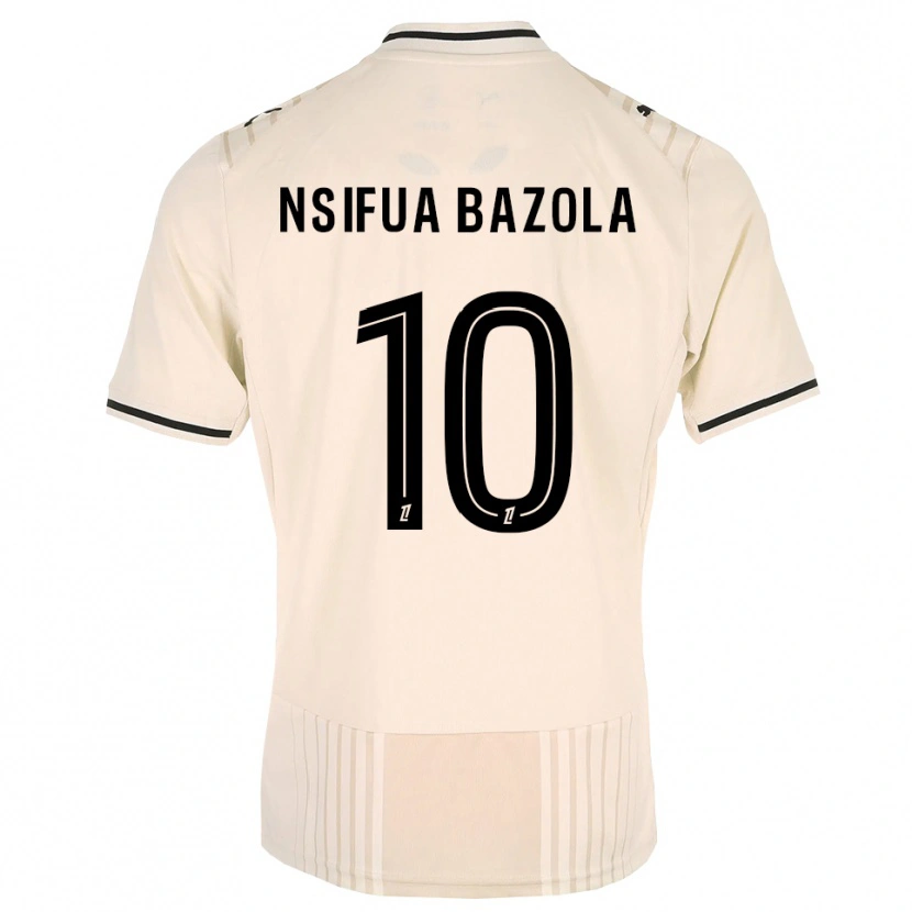 Danxen Bambino Maglia Preston Nsifua Bazola #10 Oldlace Nero Bianco Antico Kit Gara Away 2026/27 Maglietta