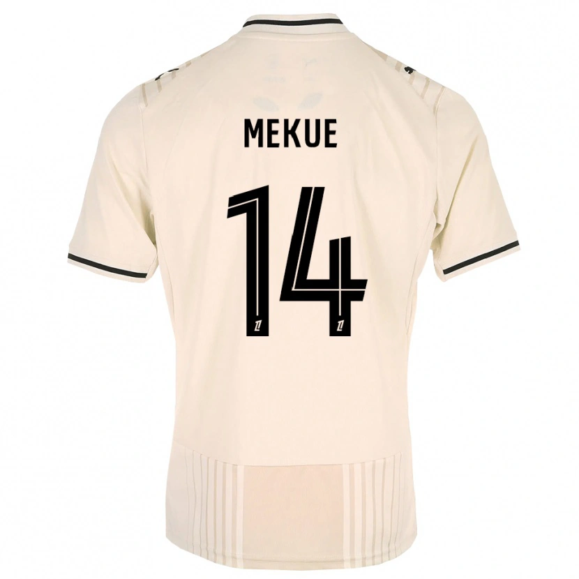 Danxen Bambino Maglia Florian Mekue #14 Oldlace Nero Bianco Antico Kit Gara Away 2026/27 Maglietta