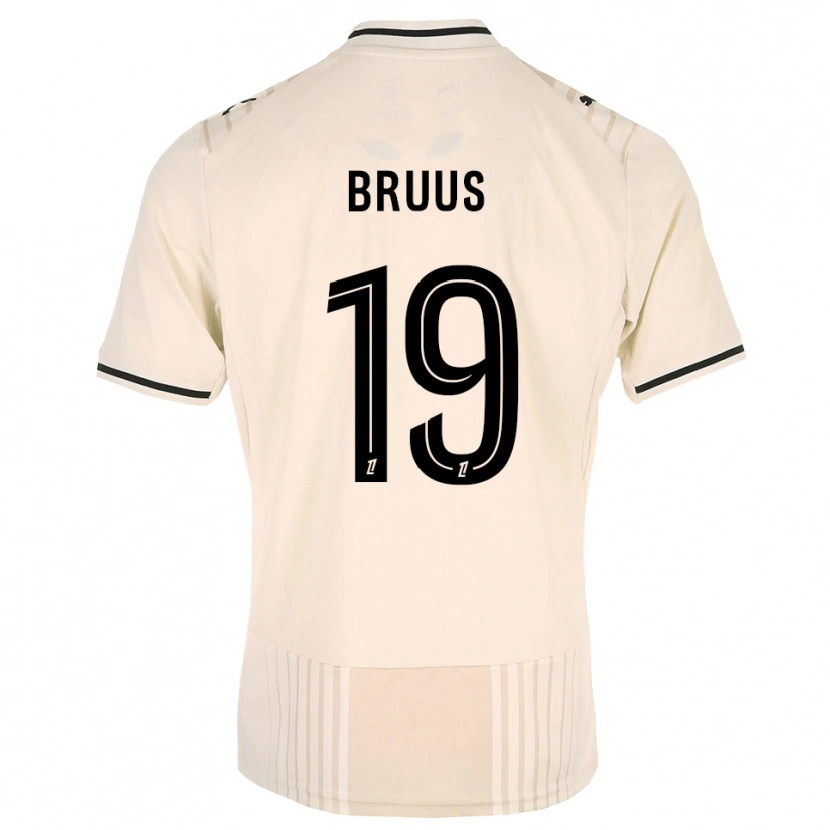 Danxen Bambino Maglia Andreas Bruus #19 Oldlace Nero Bianco Antico Kit Gara Away 2026/27 Maglietta