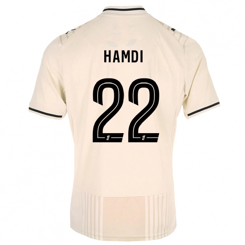 Danxen Bambino Maglia Mathis Hamdi #22 Oldlace Nero Bianco Antico Kit Gara Away 2026/27 Maglietta