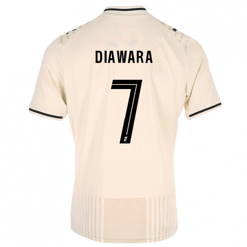 Danxen Bambino Maglia Kandet Diawara #7 Oldlace Nero Bianco Antico Kit Gara Away 2026/27 Maglietta