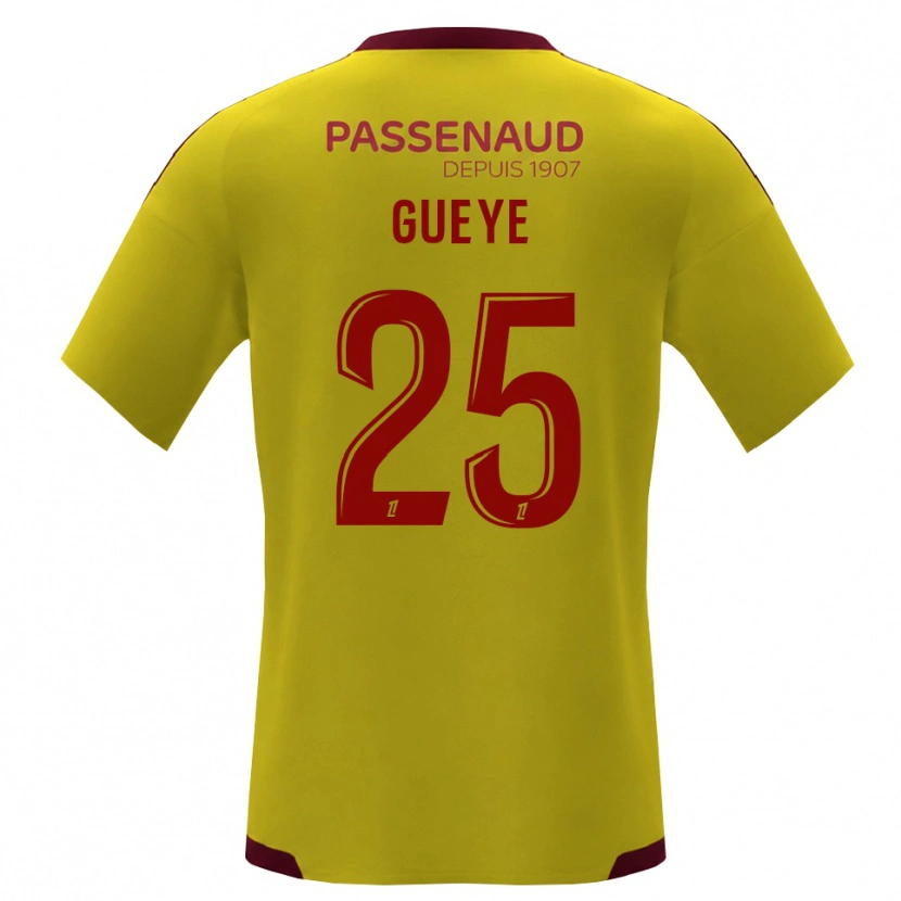 Danxen Bambino Maglia Dame Gueye #25 Giallo Rosso Verde Kit Gara Away 2026/27 Maglietta