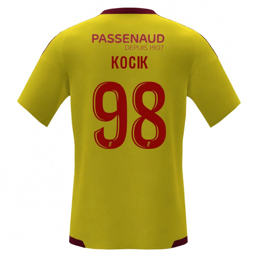 Danxen Bambino Maglia Nicolas Kocik #98 Giallo Rosso Verde Kit Gara Away 2026/27 Maglietta