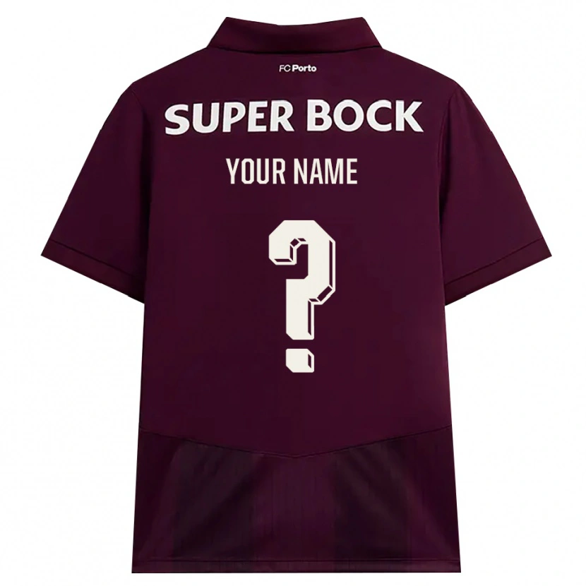 Danxen Bambino Maglia Il Tuo Nome #0 Borgogna Bianco Kit Gara Away 2026/27 Maglietta