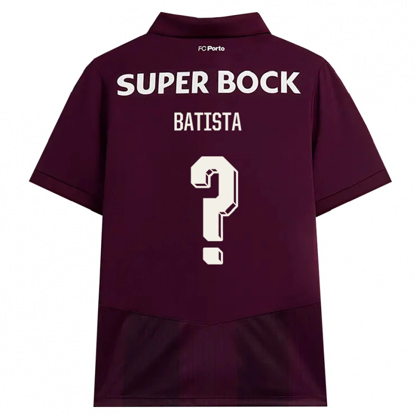 Danxen Bambino Maglia Fábio Batista #0 Borgogna Bianco Kit Gara Away 2026/27 Maglietta