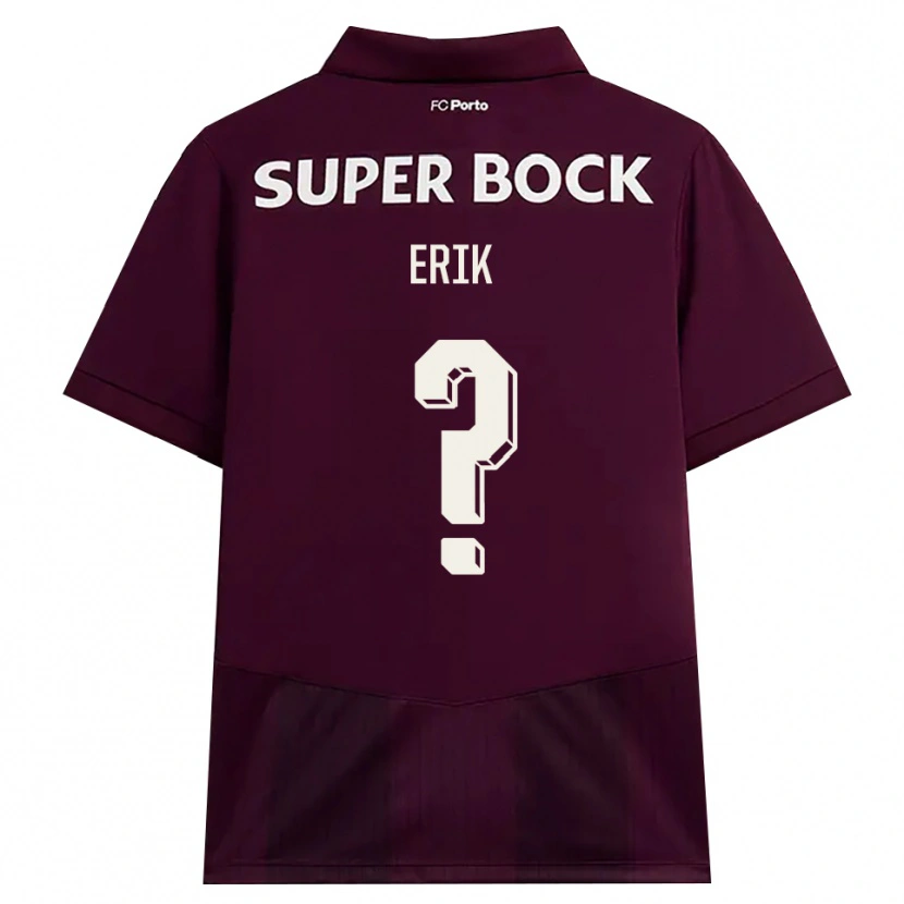 Danxen Bambino Maglia Erik #0 Borgogna Bianco Kit Gara Away 2026/27 Maglietta