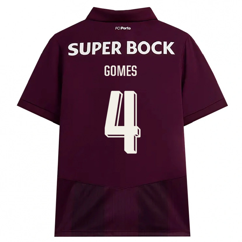 Danxen Bambino Maglia Salvador Gomes #4 Borgogna Bianco Kit Gara Away 2026/27 Maglietta