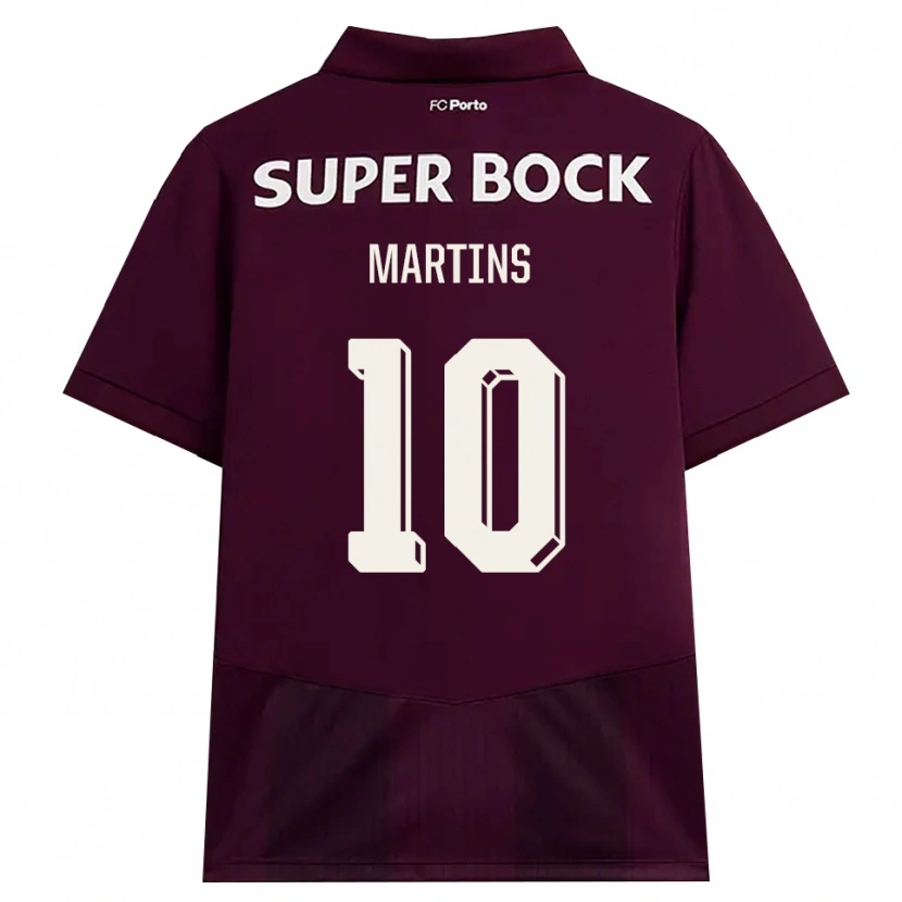 Danxen Bambino Maglia Eduardo Martins #10 Borgogna Bianco Kit Gara Away 2026/27 Maglietta