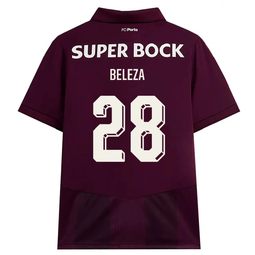 Danxen Bambino Maglia Tatiana Beleza #28 Borgogna Bianco Kit Gara Away 2026/27 Maglietta