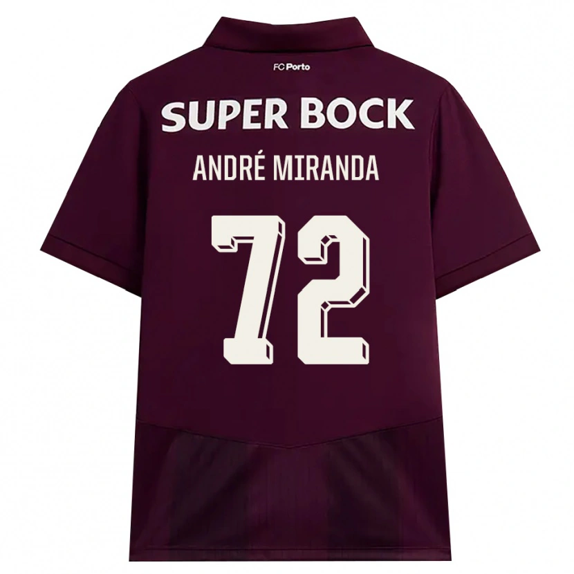 Danxen Bambino Maglia André Miranda #72 Borgogna Bianco Kit Gara Away 2026/27 Maglietta