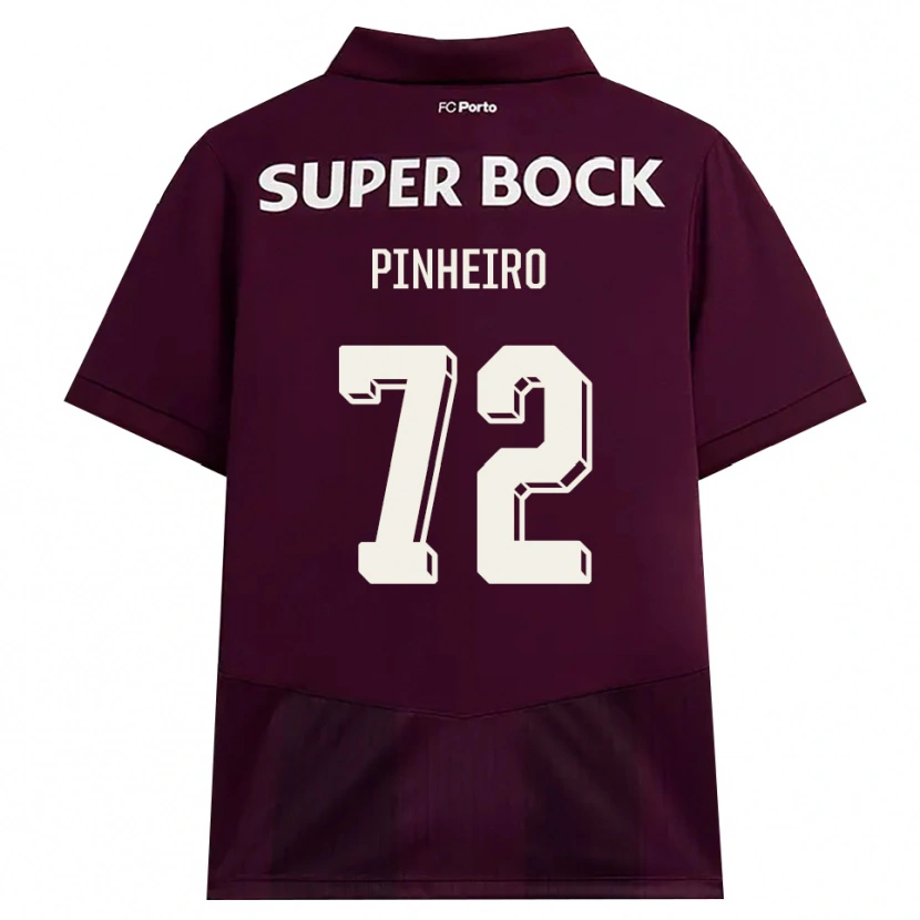 Danxen Bambino Maglia Rodrigo Pinheiro #72 Borgogna Bianco Kit Gara Away 2026/27 Maglietta