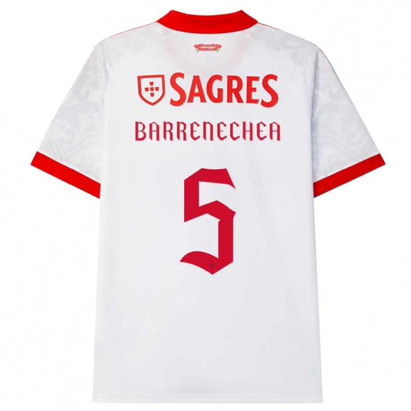 Danxen Bambino Maglia Enzo Barrenechea #5 Bianco Rosso Giallo Kit Gara Away 2026/27 Maglietta