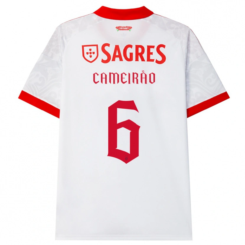 Danxen Bambino Maglia Beatriz Cameirão #6 Bianco Rosso Giallo Kit Gara Away 2026/27 Maglietta