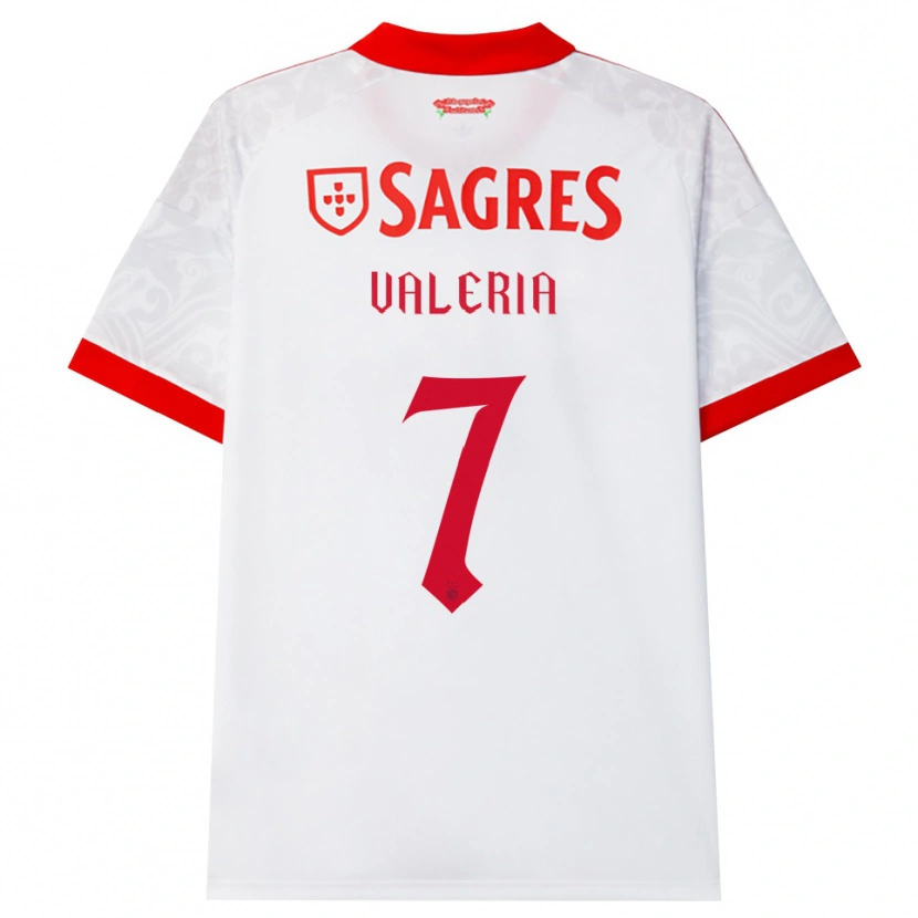 Danxen Bambino Maglia Valeria #7 Bianco Rosso Giallo Kit Gara Away 2026/27 Maglietta