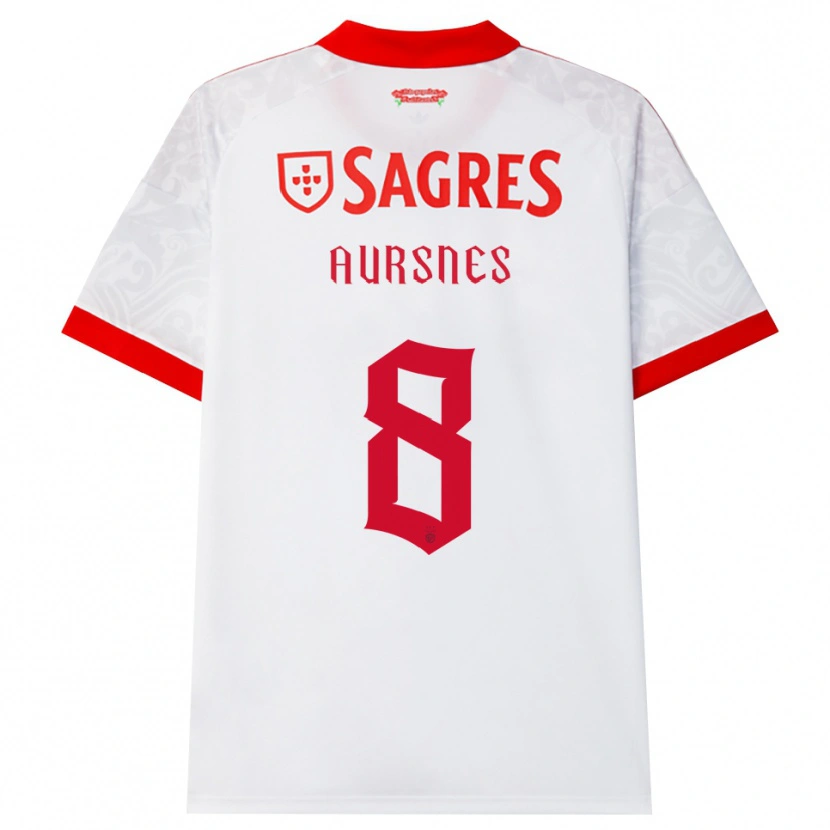 Danxen Bambino Maglia Fredrik Aursnes #8 Bianco Rosso Giallo Kit Gara Away 2026/27 Maglietta