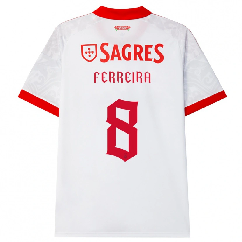 Danxen Bambino Maglia Isaac Ferreira #8 Bianco Rosso Giallo Kit Gara Away 2026/27 Maglietta