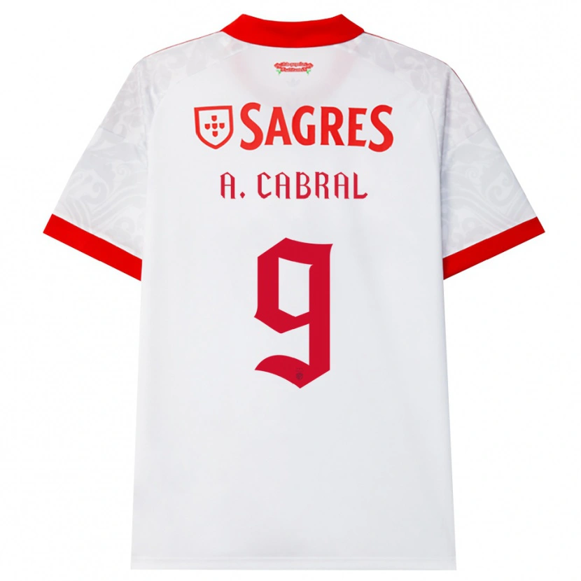 Danxen Bambino Maglia Arthur Cabral #9 Bianco Rosso Giallo Kit Gara Away 2026/27 Maglietta