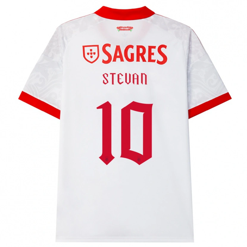 Danxen Bambino Maglia Stevan Pedro Dores Manuel #10 Bianco Rosso Giallo Kit Gara Away 2026/27 Maglietta
