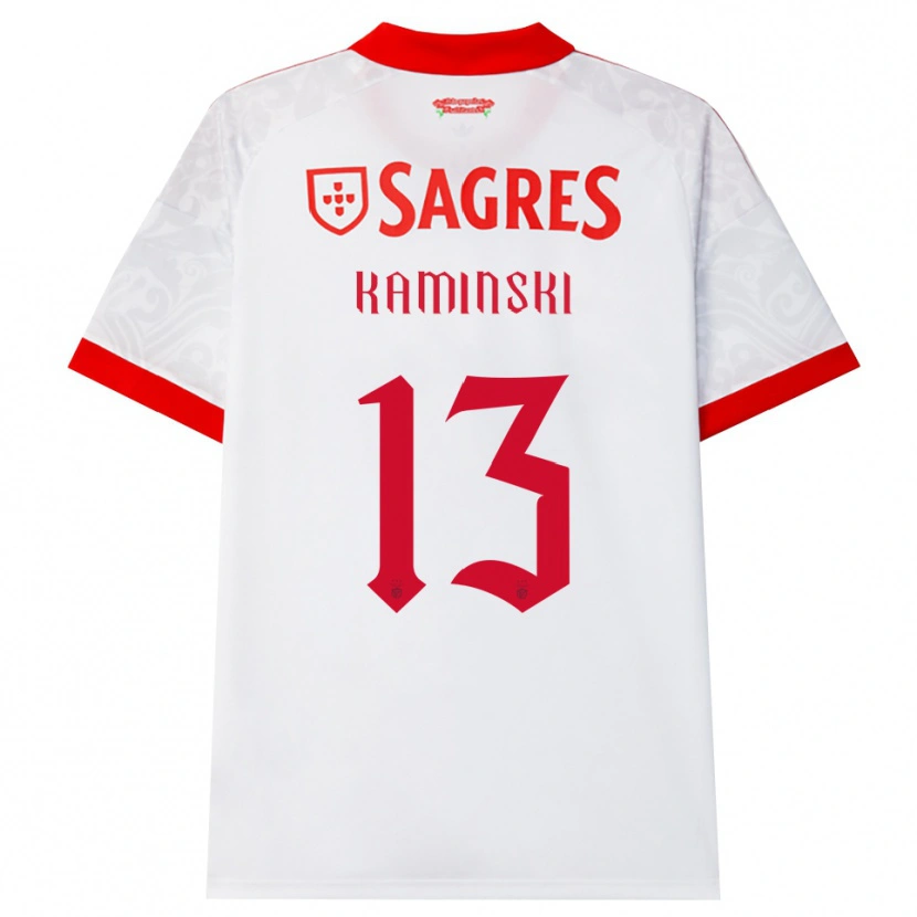 Danxen Bambino Maglia Jakub Kamiński #13 Bianco Rosso Giallo Kit Gara Away 2026/27 Maglietta
