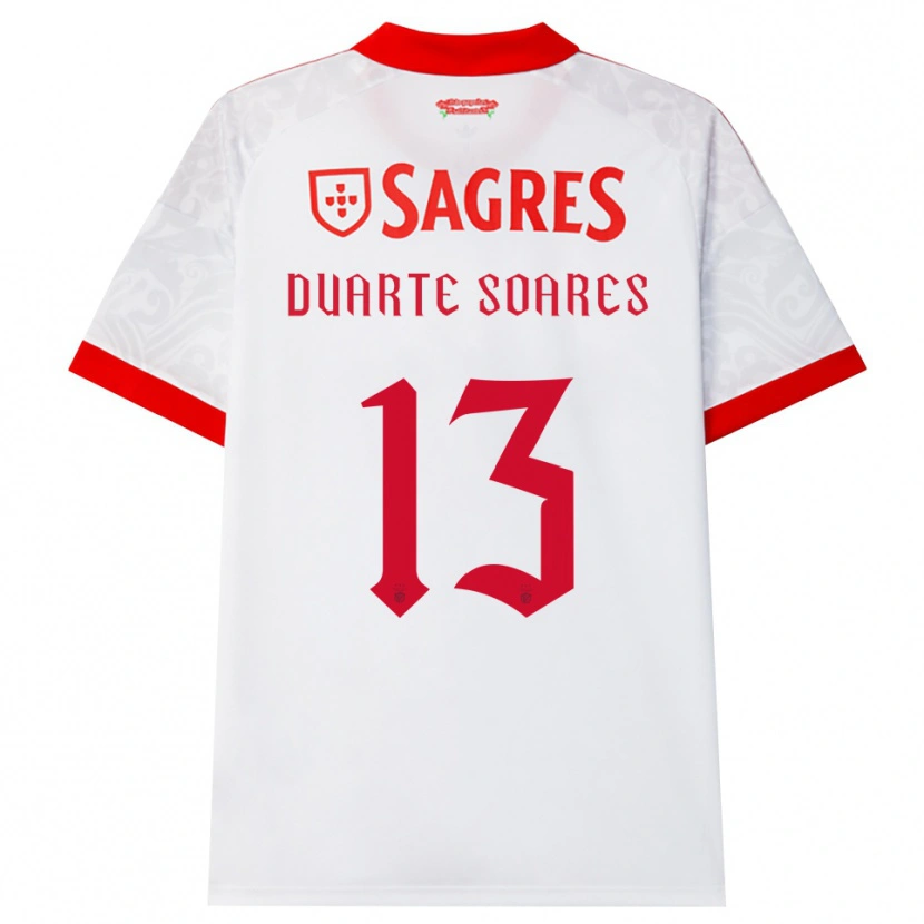 Danxen Bambino Maglia Duarte Soares #13 Bianco Rosso Giallo Kit Gara Away 2026/27 Maglietta