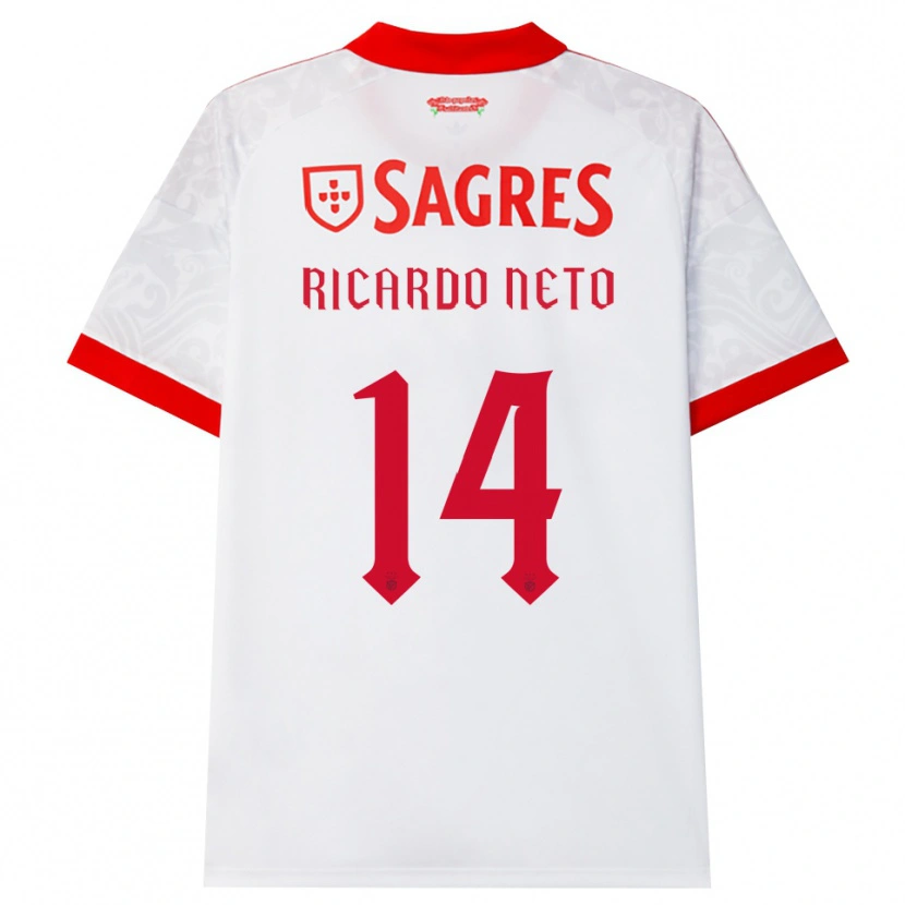 Danxen Bambino Maglia Ricardo Neto #14 Bianco Rosso Giallo Kit Gara Away 2026/27 Maglietta