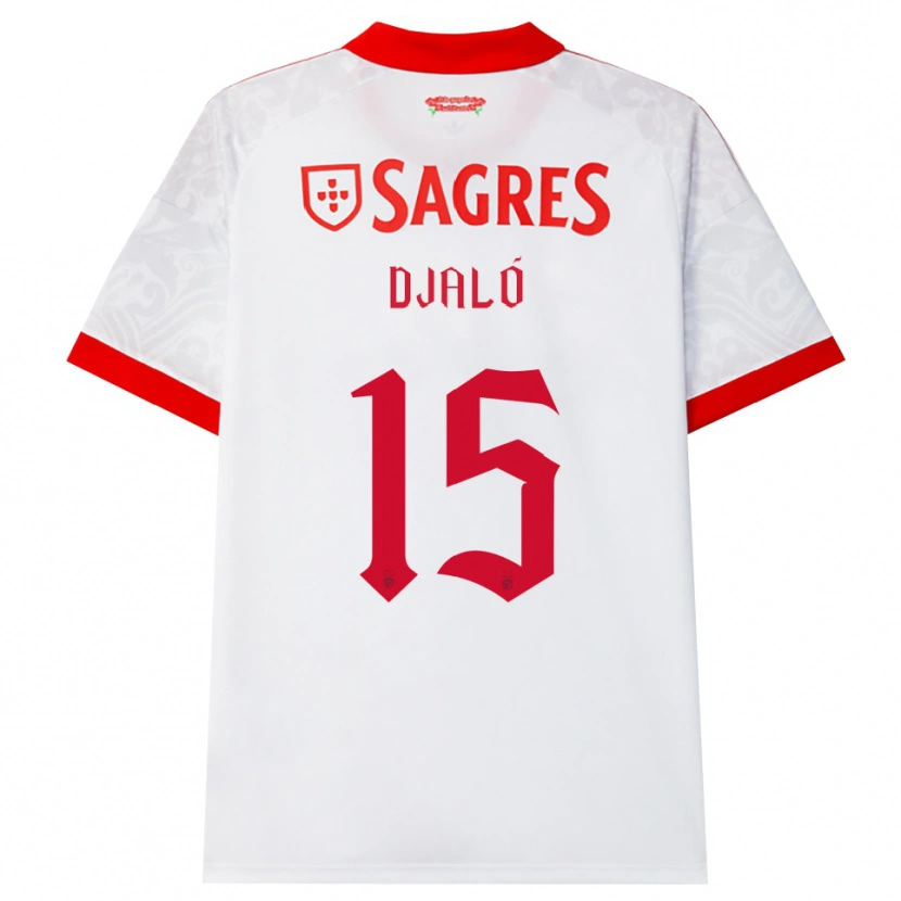 Danxen Bambino Maglia Chrystyan Djaló #15 Bianco Rosso Giallo Kit Gara Away 2026/27 Maglietta