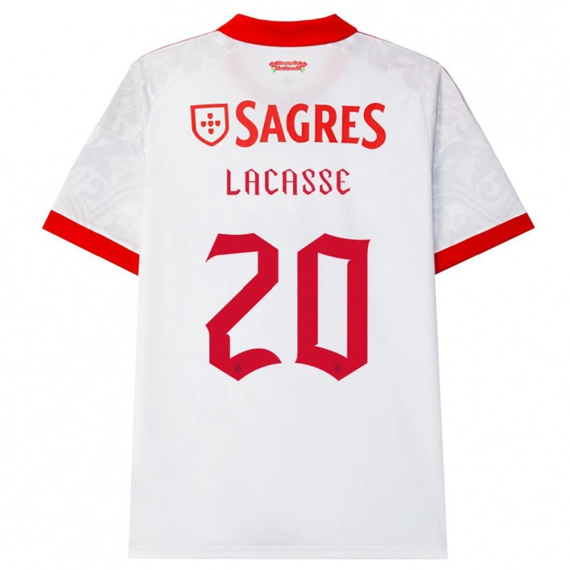 Danxen Bambino Maglia Cloe Lacasse #20 Bianco Rosso Giallo Kit Gara Away 2026/27 Maglietta