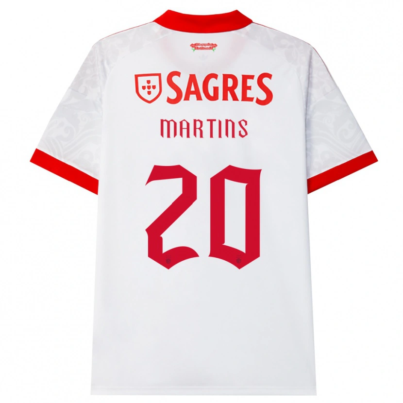 Danxen Bambino Maglia Lara Martins #20 Bianco Rosso Giallo Kit Gara Away 2026/27 Maglietta