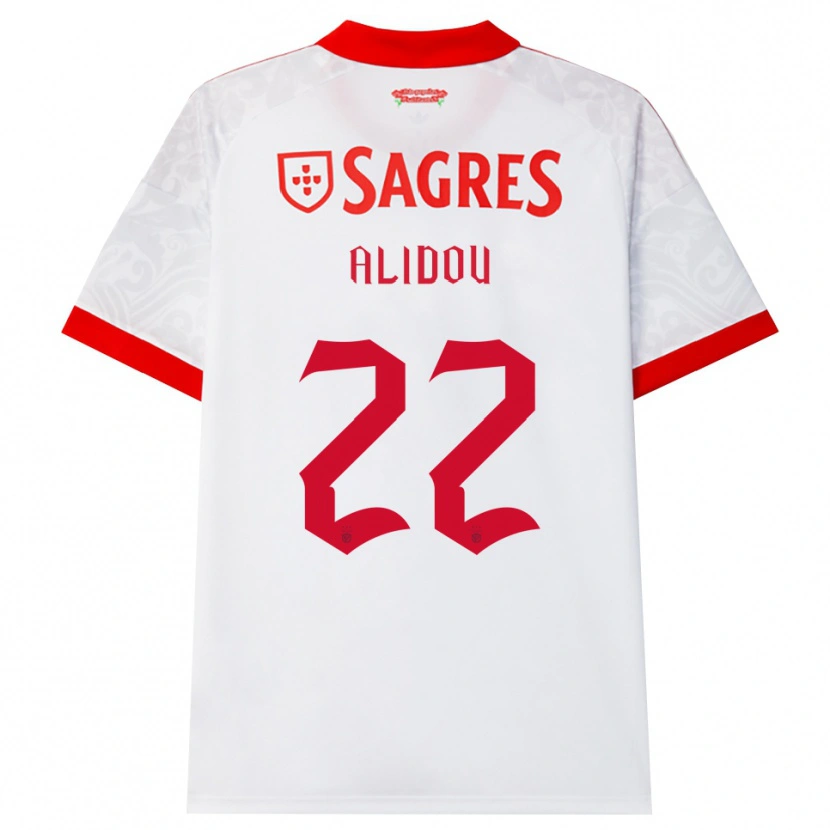 Danxen Bambino Maglia Marie-Yasmine Alidou #22 Bianco Rosso Giallo Kit Gara Away 2026/27 Maglietta