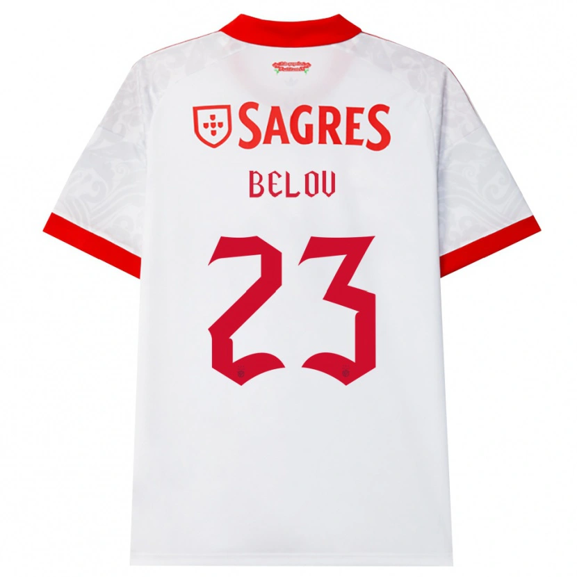 Danxen Bambino Maglia Sevastian Belov #23 Bianco Rosso Giallo Kit Gara Away 2026/27 Maglietta