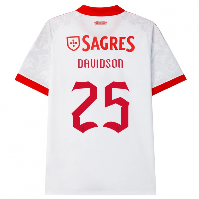 Danxen Bambino Maglia Chandra Davidson #25 Bianco Rosso Giallo Kit Gara Away 2026/27 Maglietta