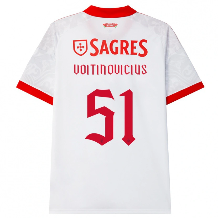 Danxen Bambino Maglia Arnas Voitinovičius #51 Bianco Rosso Giallo Kit Gara Away 2026/27 Maglietta