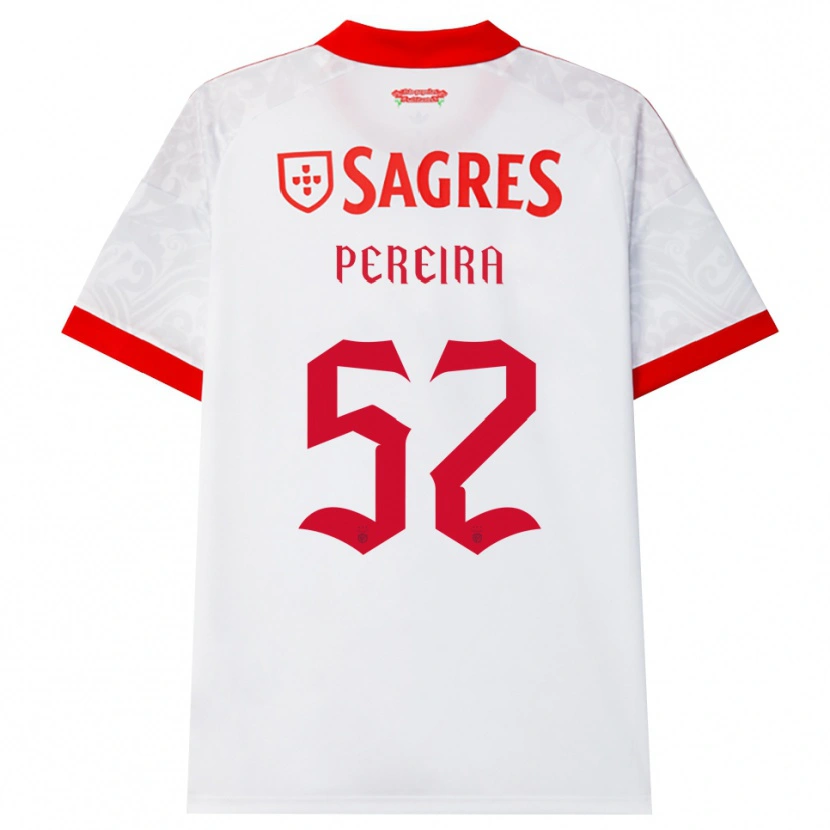 Danxen Bambino Maglia Henrique Pereira #52 Bianco Rosso Giallo Kit Gara Away 2026/27 Maglietta