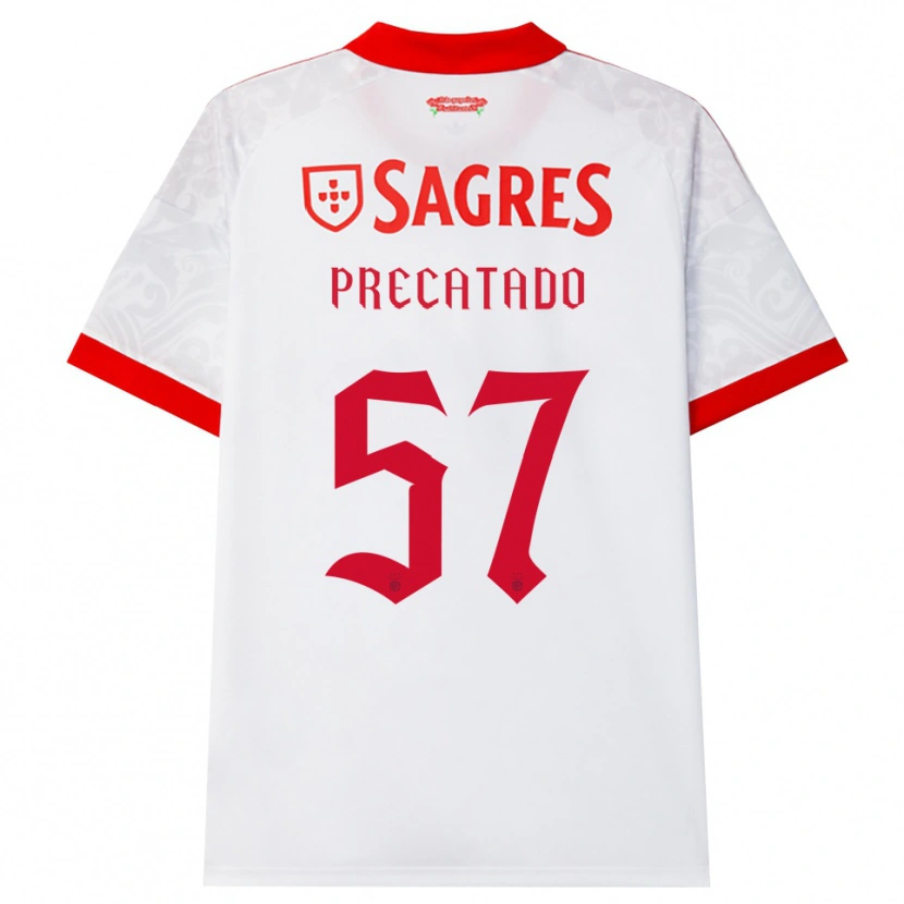 Danxen Bambino Maglia Precatado #57 Bianco Rosso Giallo Kit Gara Away 2026/27 Maglietta