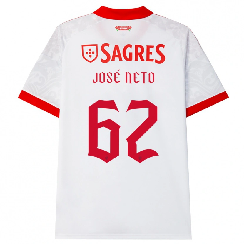 Danxen Bambino Maglia José Neto #62 Bianco Rosso Giallo Kit Gara Away 2026/27 Maglietta