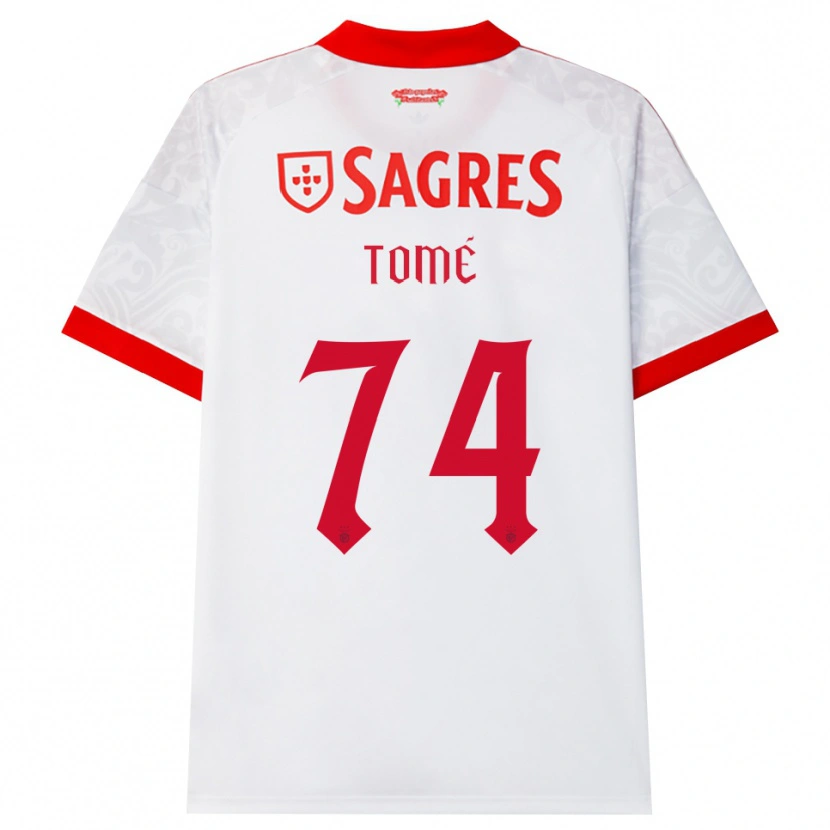 Danxen Bambino Maglia Olivio Tomé #74 Bianco Rosso Giallo Kit Gara Away 2026/27 Maglietta