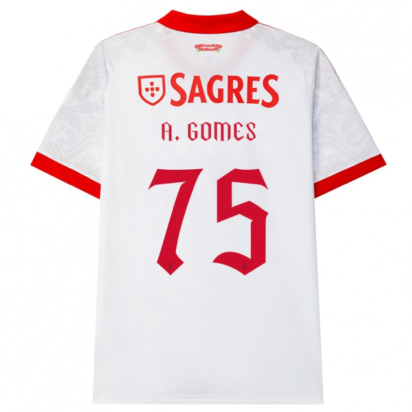 Danxen Bambino Maglia André Gomes #75 Bianco Rosso Giallo Kit Gara Away 2026/27 Maglietta