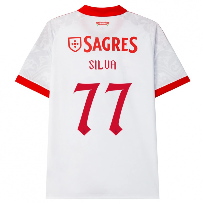 Danxen Bambino Maglia Jessica Silva #77 Bianco Rosso Giallo Kit Gara Away 2026/27 Maglietta