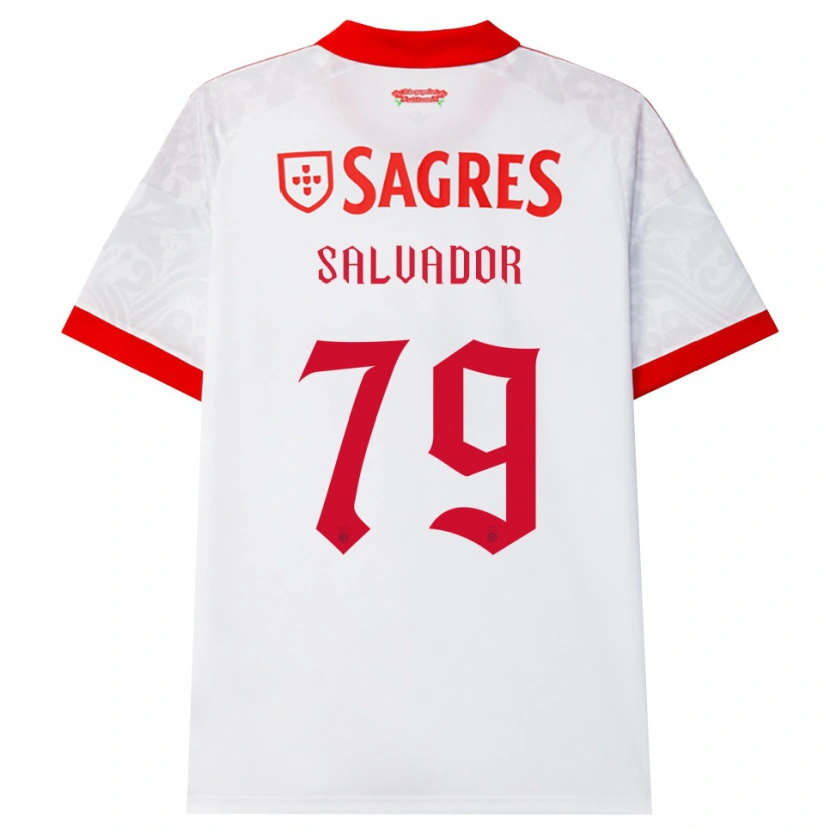 Danxen Bambino Maglia Marta Salvador #79 Bianco Rosso Giallo Kit Gara Away 2026/27 Maglietta