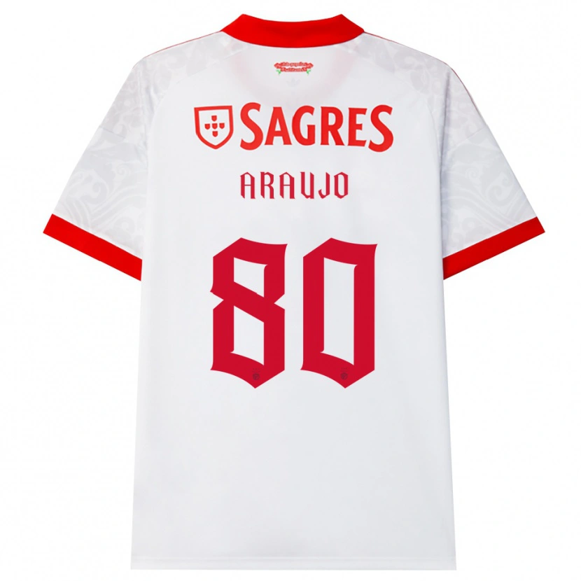 Danxen Bambino Maglia Lais Araujo #80 Bianco Rosso Giallo Kit Gara Away 2026/27 Maglietta