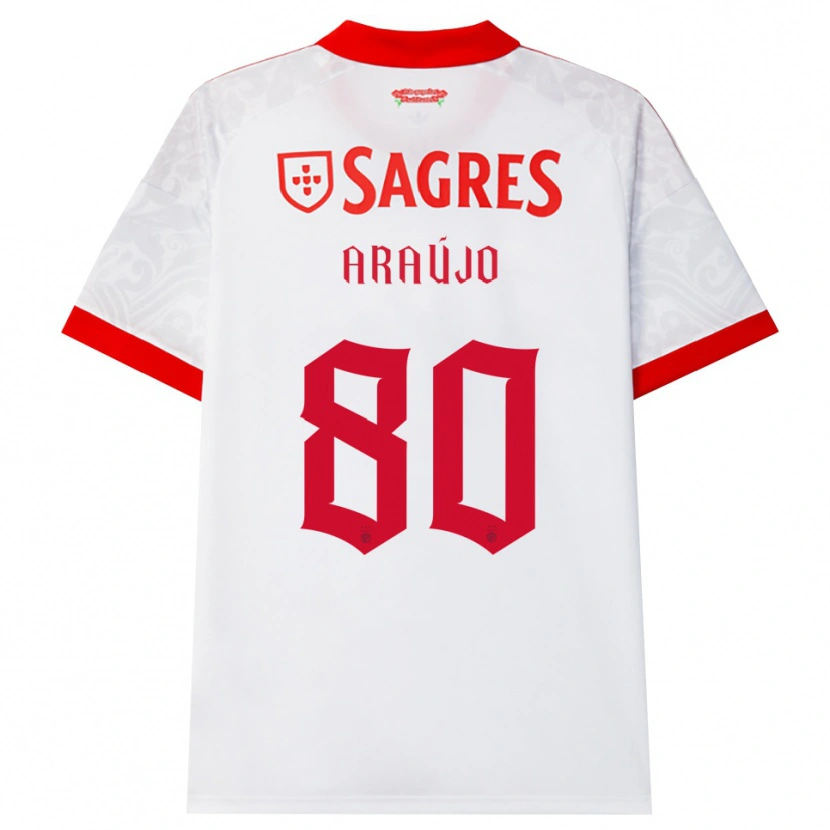 Danxen Bambino Maglia Laís Araújo #80 Bianco Rosso Giallo Kit Gara Away 2026/27 Maglietta