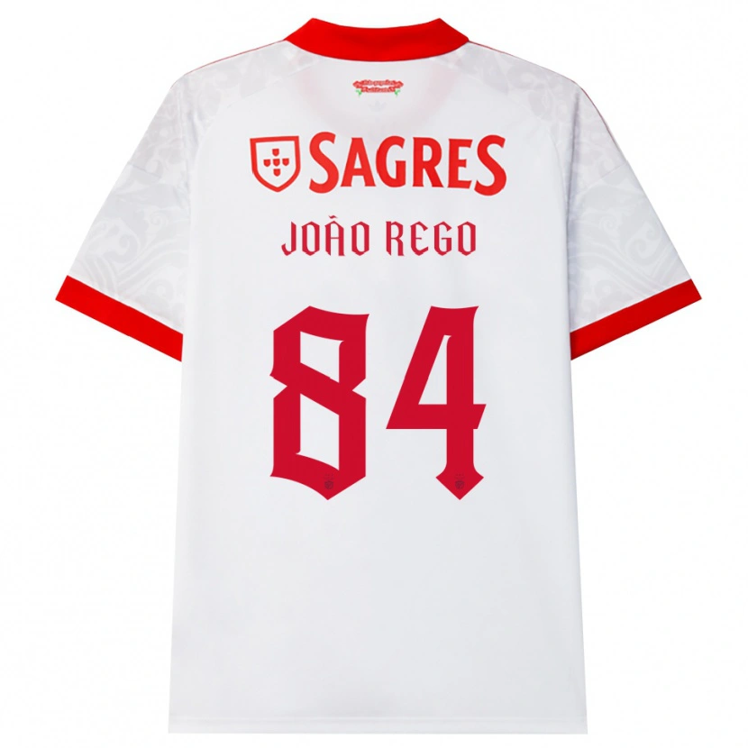 Danxen Bambino Maglia João Rego #84 Bianco Rosso Giallo Kit Gara Away 2026/27 Maglietta