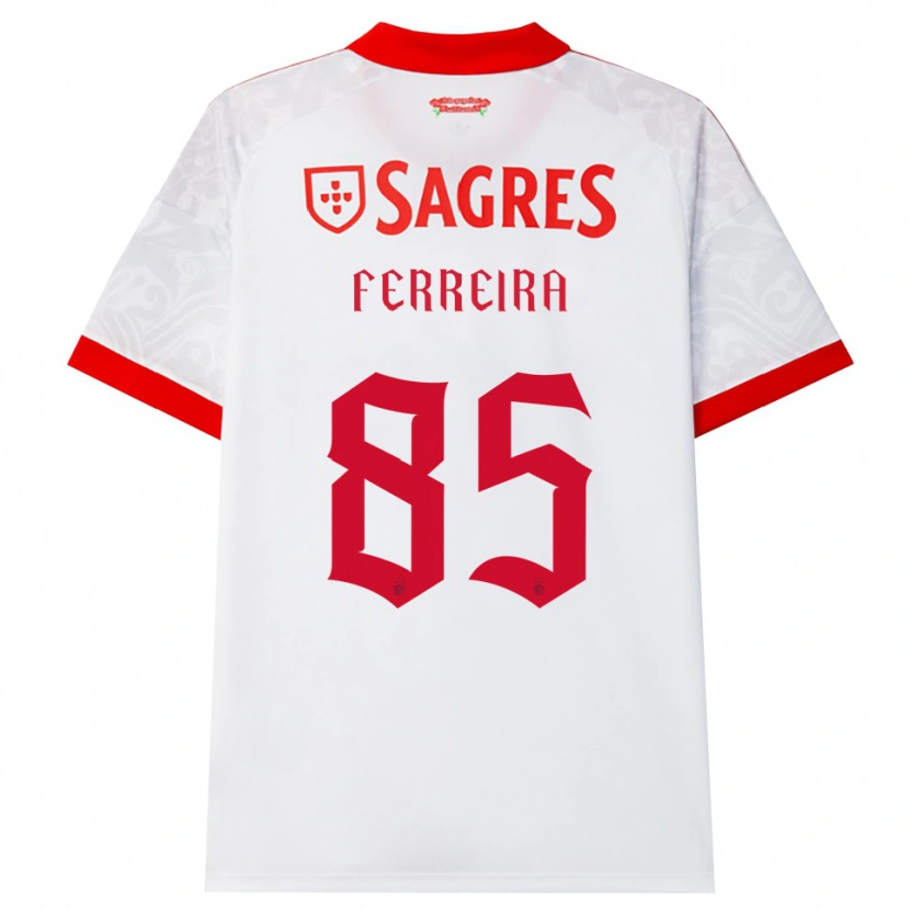 Danxen Bambino Maglia Martim Ferreira #85 Bianco Rosso Giallo Kit Gara Away 2026/27 Maglietta