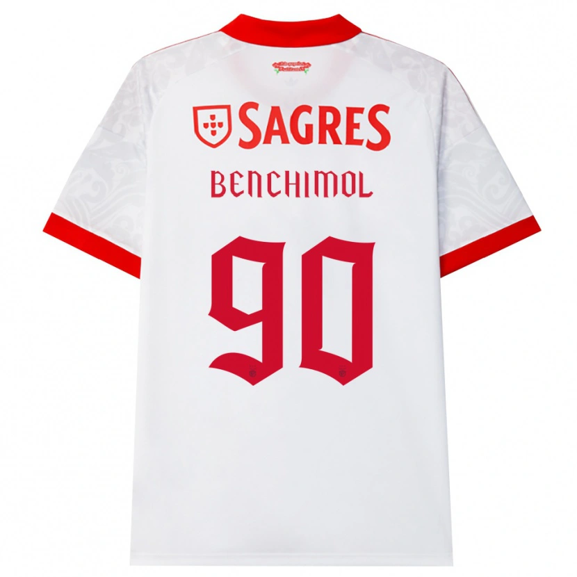 Danxen Bambino Maglia Benchimol #90 Bianco Rosso Giallo Kit Gara Away 2026/27 Maglietta
